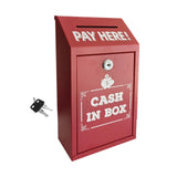 Maxbell Safe Money Collection Box Metal Donation Box for Fundraising Office Business Red