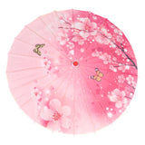 Maxbell Chinese Oiled Paper Umbrella Photo Props for Village Scenery Events Cosplay Pink