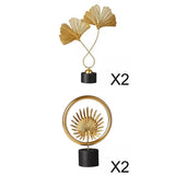 Maxbell 4 PCS Art Leaf Shape Sculpture Ornament Figurine Statue Office Decors