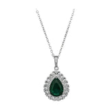 Maxbell Water Droplet Charm Pendant Necklace for Women for Party Anniversary Holiday Green