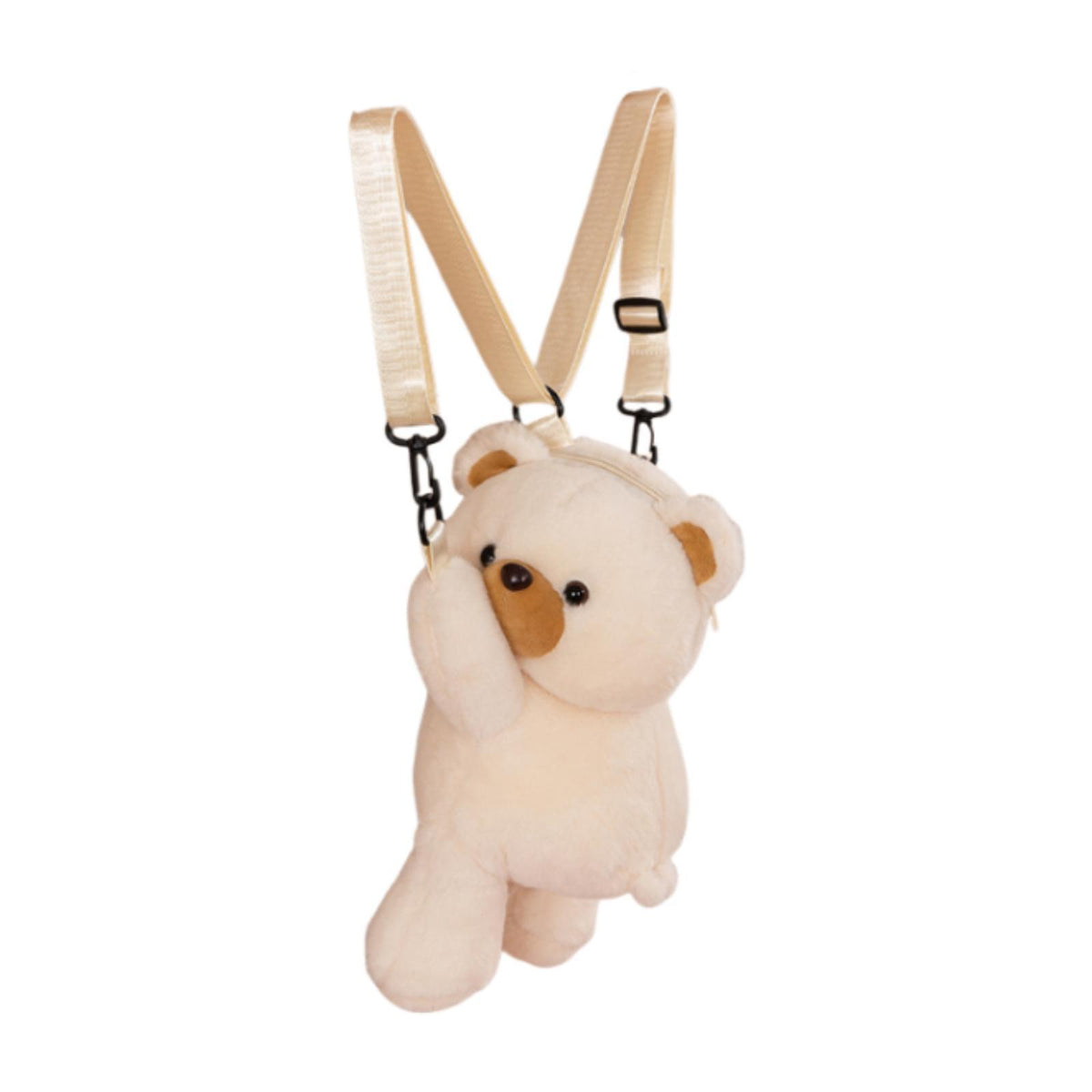 Maxbell Plush Bear Backpack Lovely Casual with Adjustable Strap Travel Backpack Beige