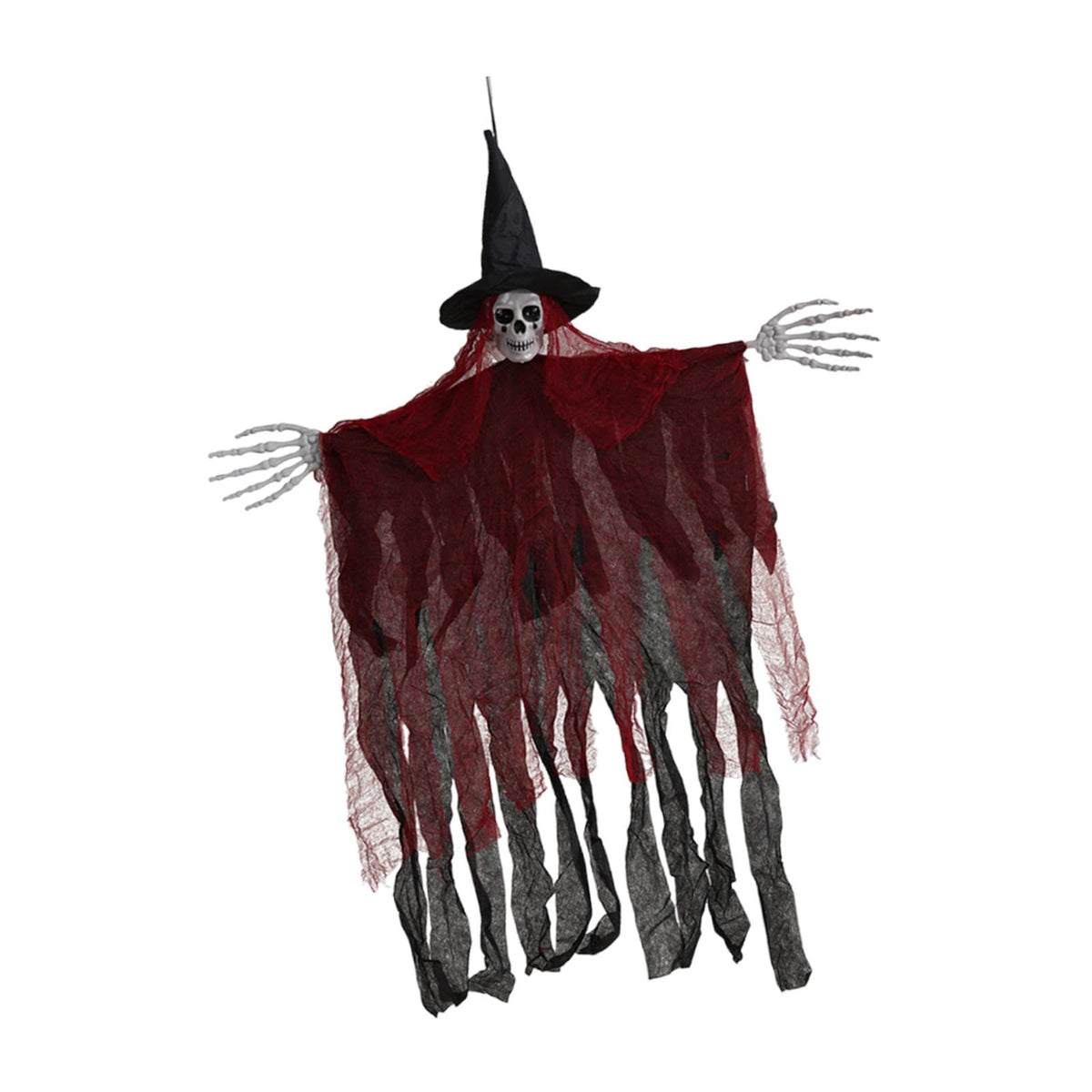Maxbell Hanging Halloween Skeleton Decoration Flying for Porch Courtyard red