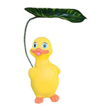 Maxbell Holding Leaf Umbrella Duck Statue Decorative Sculpture for Outside Lawn Desk Yellow