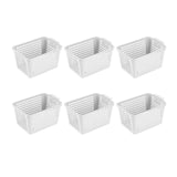 Maxbell 6Pcs Storage Baskets Vanity Organizer Trays for Dorm Document Organizer File White