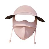Maxbell Face Mask with Brim Reusable Portable Face Covering for Beach Travel Outdoor pink