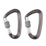Maxbell Maxbell 2pcs 12KN D Shape Carabiner Screw Lock Clip Keyring Camping Karabiner Gray