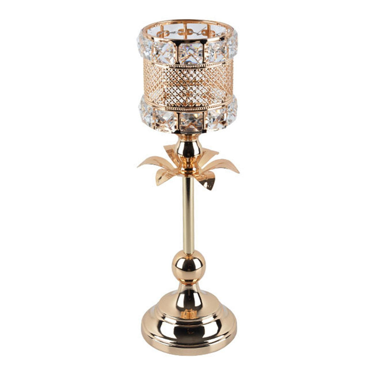 Maxbell Maxbell Vintage Style Crystal Candle Holder Tealight Candlestick Stand for Wedding M