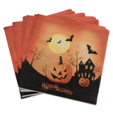 Maxbell 40pcs Happy Halloween Pumpkin Bat Paper Napkin Disposable Napkin Tableware