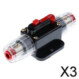 Maxbell 3xDC 12V-24V Car Audio Inline Manual Reset Circuit Breaker Fuse Switch 50AMP