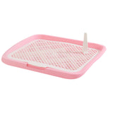 Maxbell Dog Toilet Pet Litter Pan Portable Potty Tray for Indoor Other Pets Bunny Pink Low Fence