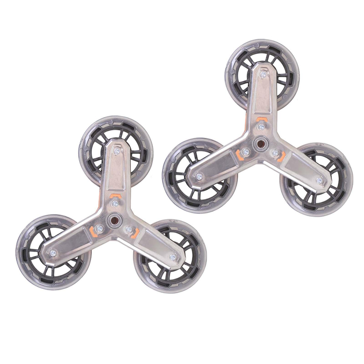 Maxbell 2x Replacement Triangle Stair Climbing Wheels Triangular Luggage Cart Wheels Orange