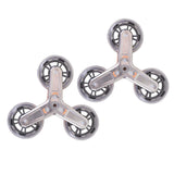Maxbell 2x Replacement Triangle Stair Climbing Wheels Triangular Luggage Cart Wheels Orange