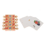 Wood Reading Blocks Flash Cards Spelling Games for Baby Preschool Boys Girls