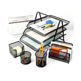 Maxbell Metal File Rack Desktop Storage Document Holder for Office Home Organization