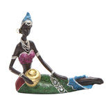 Exotic African Sculpture Tribal Lady Women Craft Home Resin Statue B