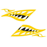 Maxbell 2 Pieces Vinyl Shark Teeth Mouth Decals Stickers for Kayak Canoe Boat Yellow - Aladdin Shoppers