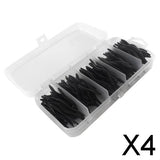 Maxbell 4x150pcs Artificial Soft Earthworm Fishing Bait Worm Lure Maggot Bait Black