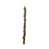 Christmas Garland 180cm Faux Garland with Red Berries for Table Wall Holiday