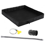 Portable Foldable Shower Pan Camping Shower Base Floor for Home Travel Beach Black 86cmx86cmx13cm