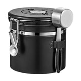Maxbell Coffee Canister Utensils Airtight Storage Tank for Nuts Loose Leaf Tea Salts 1.2L Black