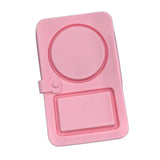 Maxbell Silicone Snack Container 2 Compartment Sauce Container for Salad Home Picnic Pink