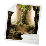 Maxbell Soft Warm Fleece Throw Blanket for Couch Sofa 50 x 60'' Forest View