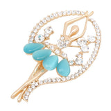 Maxbell Rhinestone Crystal Ballerina Broach Pin Xmas Wedding Gift Blue - Aladdin Shoppers