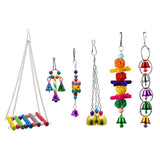 Maxbell Maxbell 6Pcs Bird Swing Toys Colorful Ball Block Pet Bird Bite Chewing Toy