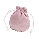 Maxbell Drawstring Bag Velvet Gift Bag Rings Jewelry Pouch Light Pink9.5x11.5cm