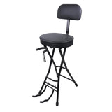 Maxbell Guitar Seat Stool Foldable Guitar Stool for Bass Players Electric Guitarists Black  with backrest