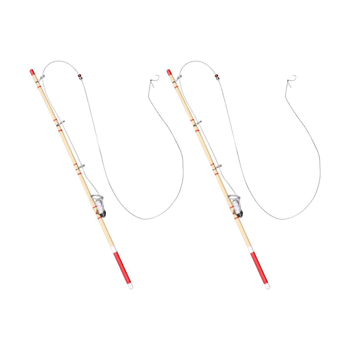 Maxbell 2 Pieces 1/12 Tiny Fishing Pole Realistic Craft Mini Ornaments Architectural
