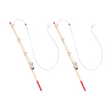 Maxbell 2 Pieces 1/12 Tiny Fishing Pole Realistic Craft Mini Ornaments Architectural