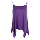 Maxbell Maxbell Women Sexy Spaghetti Strap Tank Tops V Neck Pleated Camisole Purple L