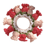 Maxbell Knitted Hair Tie Crochet Ponytail Holder Scrunchie for Gift Festival Wedding Pink and Red