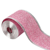 2inch x 90 Yards Christmas Wired Edge Ribbon Flexible for Christmas Projects Pink