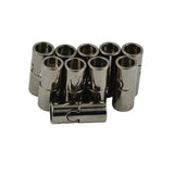 Maxbell 20Sets Jet Leather Glue In 7 mm Tube Barrel Magnetic Slide Clasp White&Black