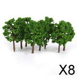 Maxbell 8x20Pcs Plastic Model Tress Train Railroad Scenery 1:150 Scale Green Props Kit