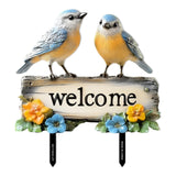 Maxbell Welcome Birds Yard Sign PVC Colorful Yard Stake for Backyard Lawn Decoration