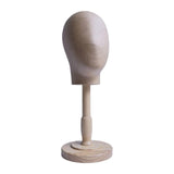Maxbell Wig Display Head with Base for Shopping Mall Hairdresser Training Home Salon wood base