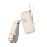 Maxbell Folding Umbrella with Case Travel Sunshade Umbrella for Outdoor Hiking Beach white