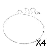 Maxbell 4xSilver One-Row Crystal Rhinestone Belt Body Belly Waist Chain Bikini Beach