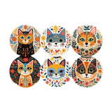 Maxbell 6x Wooden Cute Cat Coasters Desktop Table Protection for Bar Farmhouse Decor