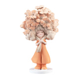 Flower Girl Statue Ideal Gift Table Decoration for Cabinet Desktop Fireplace Orange