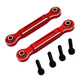 Maxbell 2x RC Car Chassis Fixing Linkage Rod Front Steering Fixed Rod for 1:14 14211 Red Silver
