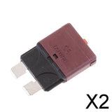 Maxbell 2x28V/5A Auto Marine Resettable Mini Blade Fuse Manual Circuit Breaker - Pink 32v 10A Brown