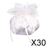 30xWedding Bridal Faux Pearl Mesh Satin Dolly Flower Bag Handbag Wedding Party