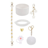 Cup Accessory Set Cute Keychain Charms for Outdoor Activities Travel Handbag White