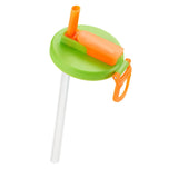 Maxbell Soda Can Lid with Straw Easy to Use Silicone Press to Seal for Standard Cans green orange