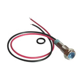 Maxbell 2pcs 6mm 12V Signal Power Supply LED Metal Indicator Lamp Pre-Wired Blue+Red