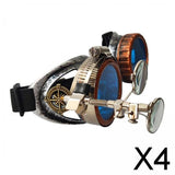 Maxbell 4xFashion Steampunk Glasses Ocular Loupe Photo Prop Colored frame Sunglasses Blue